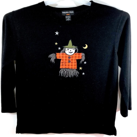 Hampshire Studio Tops - Hampshire Studio Black Graphic Halloween Tee Sz M
